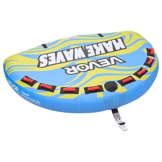 Bouée Remorquable SereneLife 3 Places – Gonflable, Dossier Renforcé, 10 Poignées, Capacité 4500 Lbs, Pour Sports Nautiques, Plage, Lac, Rivière