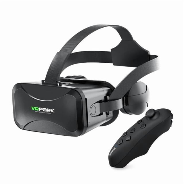 VRPARK Lunettes de Réalité Virtuelle VR avec Contrôleur Casque VR 3D pour Téléphone Intelligent iPhone Android 4,5-6,7 Pouces