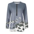 thumbnail image 4 of 2023 Chandail de Mode pour Femmes Rabais de 50 % Liquidation Hauts pour Femmes Automne Manches Longues Chandail Ample Chemise Chic Décontractée Chandails à Rayures à Col Rond pour Dames, 4 of 5