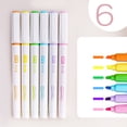 thumbnail image 2 of 6 Pack Fluorescent Pen Set, Macaron Color Series, Student Creative Colored Markers, Key Marking Pens, Smooth Pens for Writing, Note-Taking, College Supplies for Everyday Writing Activities, 2 of 8