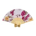 thumbnail image 2 of YAOMOBB Elegant Folding Fan Double Sided Flower Pattern Bamboo Catwalks Lightweight Hand Held Party Props, 2 of 7