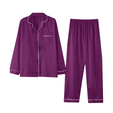 Weiqiqre Womens Satin Pajamas Set, 2 Pieces Silky Pjs Long Sleeve + Pants Sleepwear for Mom