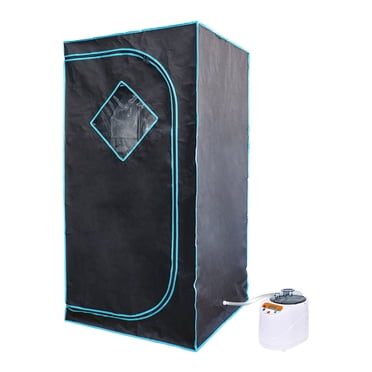 JOMEED 35 x 35 Inch Portable Zip Sauna w/Chair for Home Relaxation, Black