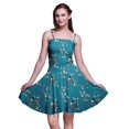thumbnail image 1 of Bimba Robe d'Été Sans Manches Mini Fluide pour Femme, Robe Soleil à Imprimé Floral – Petit, Bleu Sarcelle, 1 of 5