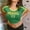 Green, variant on Baby Tees For Women Tops Brazil Crop Top T Shirts Graphic Tees For Women Vintage 90s Streetwear Shirts Space Short Women's Loose Fit Tees Athletic Tops for Women Long Sleeve Long Exercise Shirts Women