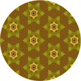 thumbnail image 1 of Ahgly Tapis Rond Lavable en Machine Intérieur Transitionnel Acajou Brun, 5 Pieds Rond, 1 of 7