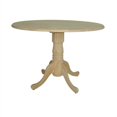 thumbnail image 2 of International Concepts Unfinished Wood 42" Dual Drop Leaf Casual Dining Table, 2 of 2
