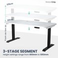 thumbnail image 2 of MotionGrey Height Adjustable German Electric Dual Motors Sit-to-Stand Computer Home Table and Office Standing Desk - Black Frame with Tabletop (165cmx60cmx2.5cm), 2 of 9