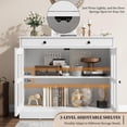 thumbnail image 4 of GloryStar Sideboard Buffet Cabinets with Glass Door with Drawer, 35.4" Modern Buffets Sideboards for Dining Room, Kitchen, 4 of 8