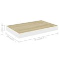 thumbnail image 4 of vidaXL Floating Wall Shelf Oak and White 50x23x3.8 cm MDF, 4 of 4