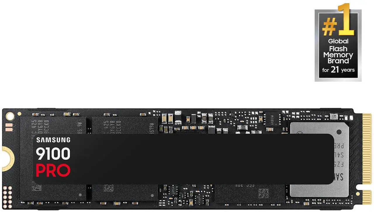 SAMSUNG SSD 9100 PRO 1TB, PCIe 5.0x4 M.2 2280, Seq. Read Speeds Up to 14,800MB/s, Best for AI Computing, Gaming, and Heavy Duty Workstations (MZ- VAP1T0B/AM)