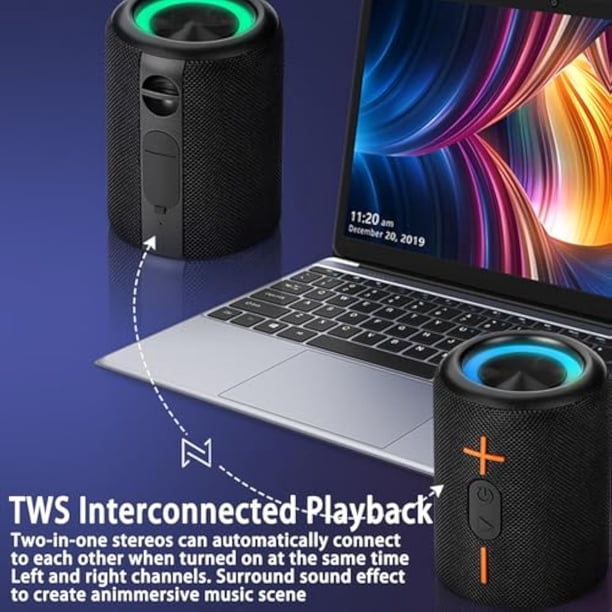 2 in 1 Splittable Bluetooth Speaker, Waterproof Dual Pairing, Deep