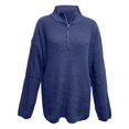 thumbnail image 4 of IMENGL Chandail à Col Roulé en Tricot à Manches Longues avec Fermeture Éclair 1/4, Bleu TG, Taille M-2TG, 4 of 7