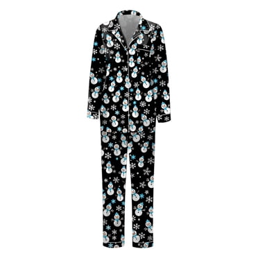 2025 Satin Silk Button Down Family Holiday Pajamas Pj's Sets Solid Pajama Pants for Family Two Piece Family Matching Sleepwear Loungewear Long Sleeve Silk Nightwear for