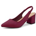 thumbnail image 1 of BLISSFUL STEP Escarpins à Talon Bloc pour Femmes Slingbacks Bourgogne 9,5, 1 of 7