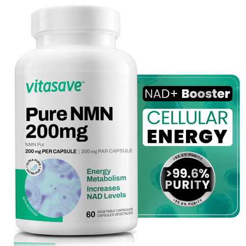 Vitasave Pure NMN 200 mg – 60 Vegan Capsules for Cellular Health & Anti-Aging Support