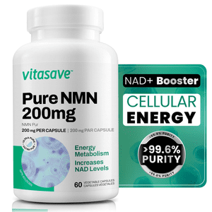Vitasave Pure NMN 200 mg – 60 Vegan Capsules for Cellular Health & Anti-Aging Support