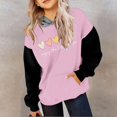 thumbnail image 2 of FAOWME Child Long Sleeve Color Matching Printed Letters Hooded Sweatshirts Pullover Tops Pink 11-12 Years, 2 of 4