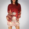 thumbnail image 1 of TIMIFIS Robe de Noël Moche pour Femmes Robe de Vacances à Manches Longues Père Noël Flocon de Neige Graphique Midi Robe Chandail Automne Hiver avec Poches, 1 of 4