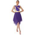 thumbnail image 1 of zdhoor Robe de Danse Maman et Moi Métallique Sans Manches Ballet Louange Moderne Lyrique Costume de Performance Violet G, 1 of 8