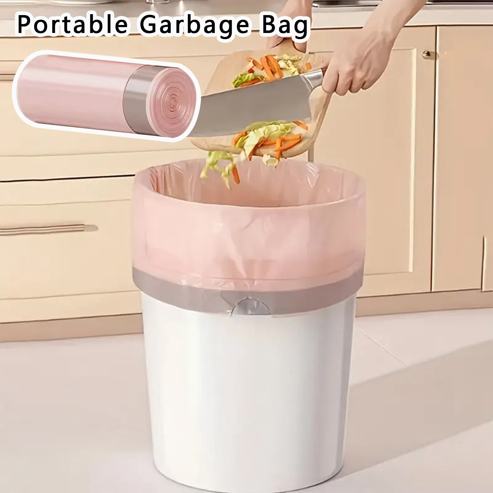 Portable Trash Bag Strong Leakage Small Garbage Bags Unscented Thick For Bathroom Kitchen Small Trash Can 45X45Cm Utility