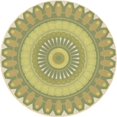 thumbnail image 1 of Ahgly Tapis Rond Lavable en Machine Intérieur Transitionnel Marron Or, 7 Pieds Rond, 1 of 7