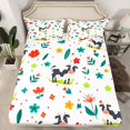 thumbnail image 2 of YST Milk Cow Sheet Set Kawaii Animal Queen Bed Sheets Set For Girls Kids Cute Flower Animal Bed Set, Rustic Farm Animal Sheets Botanical Flower Pattern 3D Top Fitted Sheet 4 Pieces, 2 of 5