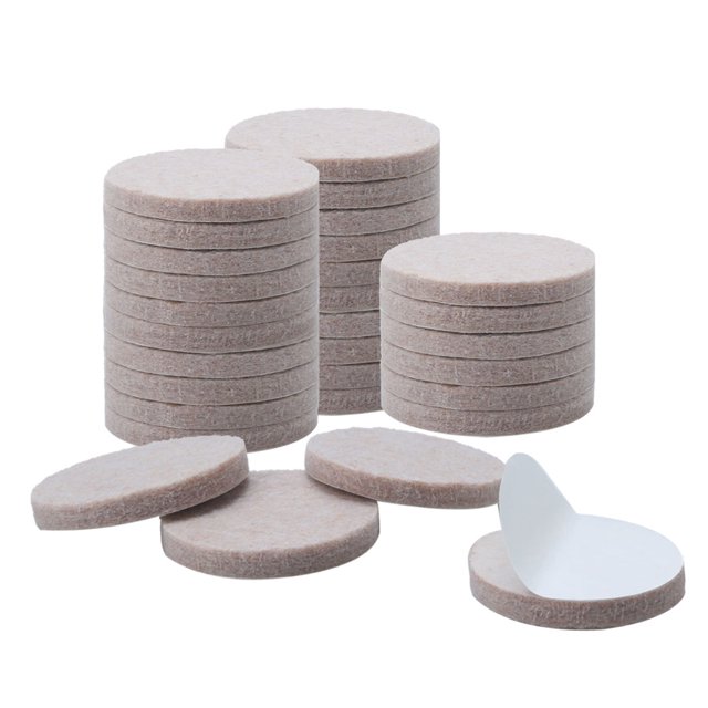 Unique Bargains Felt Furniture Pad Round 1 1/2' Anti-scratch Slip Resistant Desk Protector 30pcs