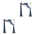 thumbnail image 4 of Ruiboury Wedding Arch Drapes Add Romantic Atmosphere With Wide Application Wedding Arch Draping Fabric Polyester Wedding Valance dark blue 2Set, 4 of 6