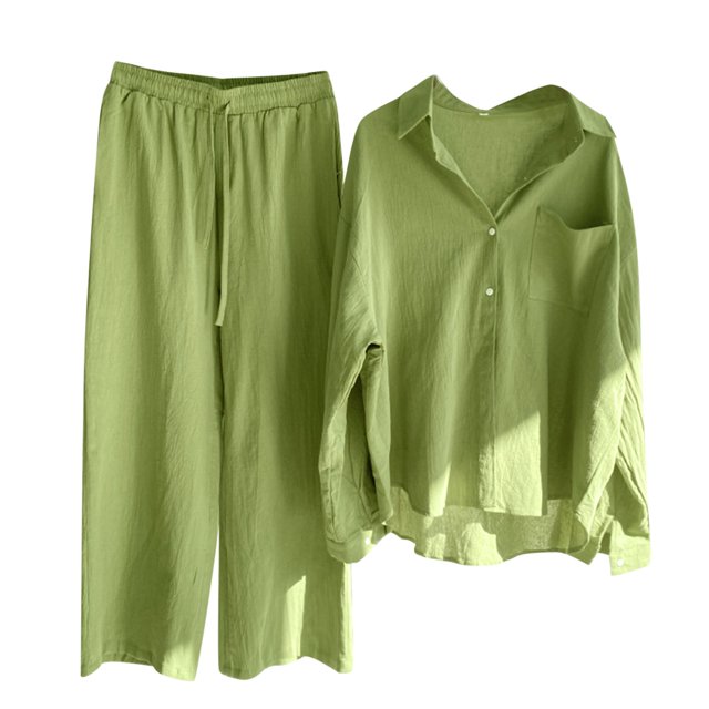 Ketyyh-chn99 Shorts Ensembles Courts pour Femmes 2 Pcs Ensemble de Pyjama d'Été pour Dames Été T-Shirts à Manches Courtes Décontractés pour Femmes et Ensemble 2 Pcs Vert,m