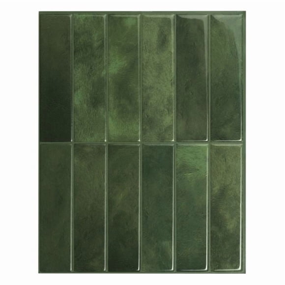 Smart Tiles Dosseret Autocollant à Peler et Coller, 5 Carreaux Adhésifs, Vert Marocain, 11,43 Pouces X 9 Pouces