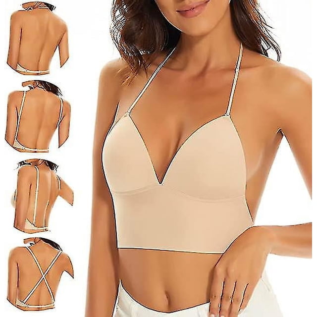 Low Back Bras For Women - Seamless Wire Free Bralette Backless Bras