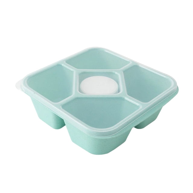 yulier Lunchable Snack Containers for Kids Adults, 5 Compartments Bento Box Snack Box with Leakproof Small Container, Reusable Wheat Straw Meal Prep Containers Lunch Containers