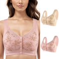 thumbnail image 2 of FhsagQ Soutien-Gorge Femmes Soutiens-Gorge Justaucorps Résille 2 Pcs Confortable pour Femmes Grande Taille Ouverture avant à Boutons Milieu et Âge Avancé Rassemblement Sans Armature Confortable et Soutiens-Gorge pour Femmes Noir Soutiens-Gorge Femmes Résille 46, 2 of 3