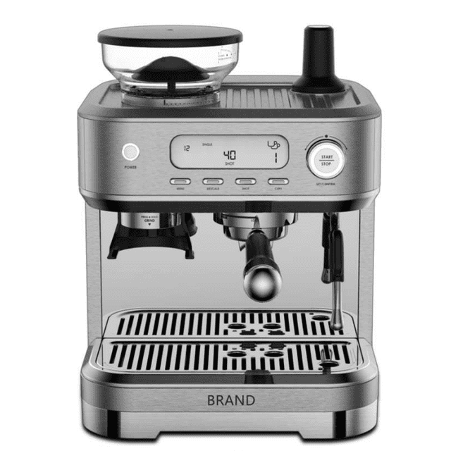 1Pcs Machine à Espresso en Acier Inoxydable à Affichage Numérique pour Broyage de Grains