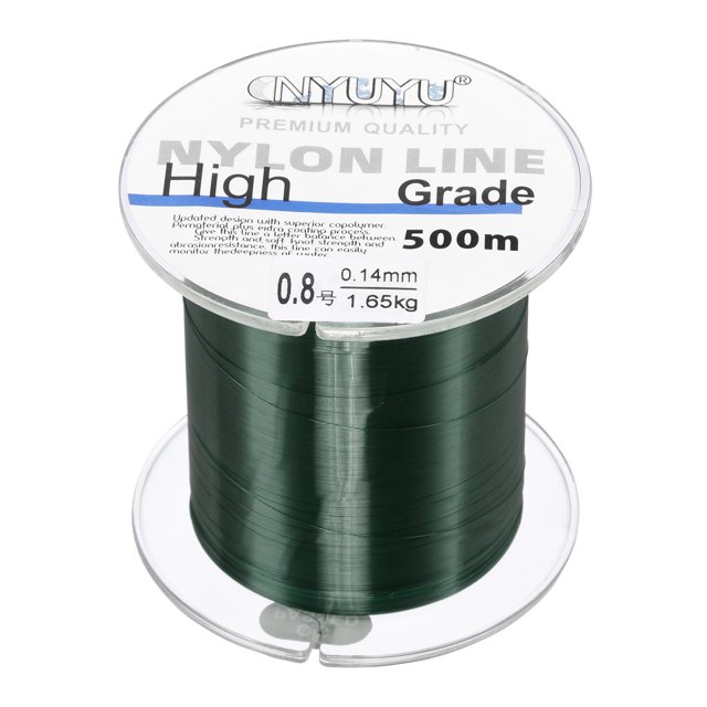 Uxcell 547Yard 3Lb Fil de Pêche en Nylon Monofilament Enduit de Fluorocarbone Vert Foncé