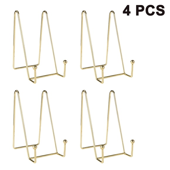 4pcs Plate Stands for Display Plate Holder Display Stand Metal Frame Holder Stand for Picture, Decorative Plate, Book, Photo Easel