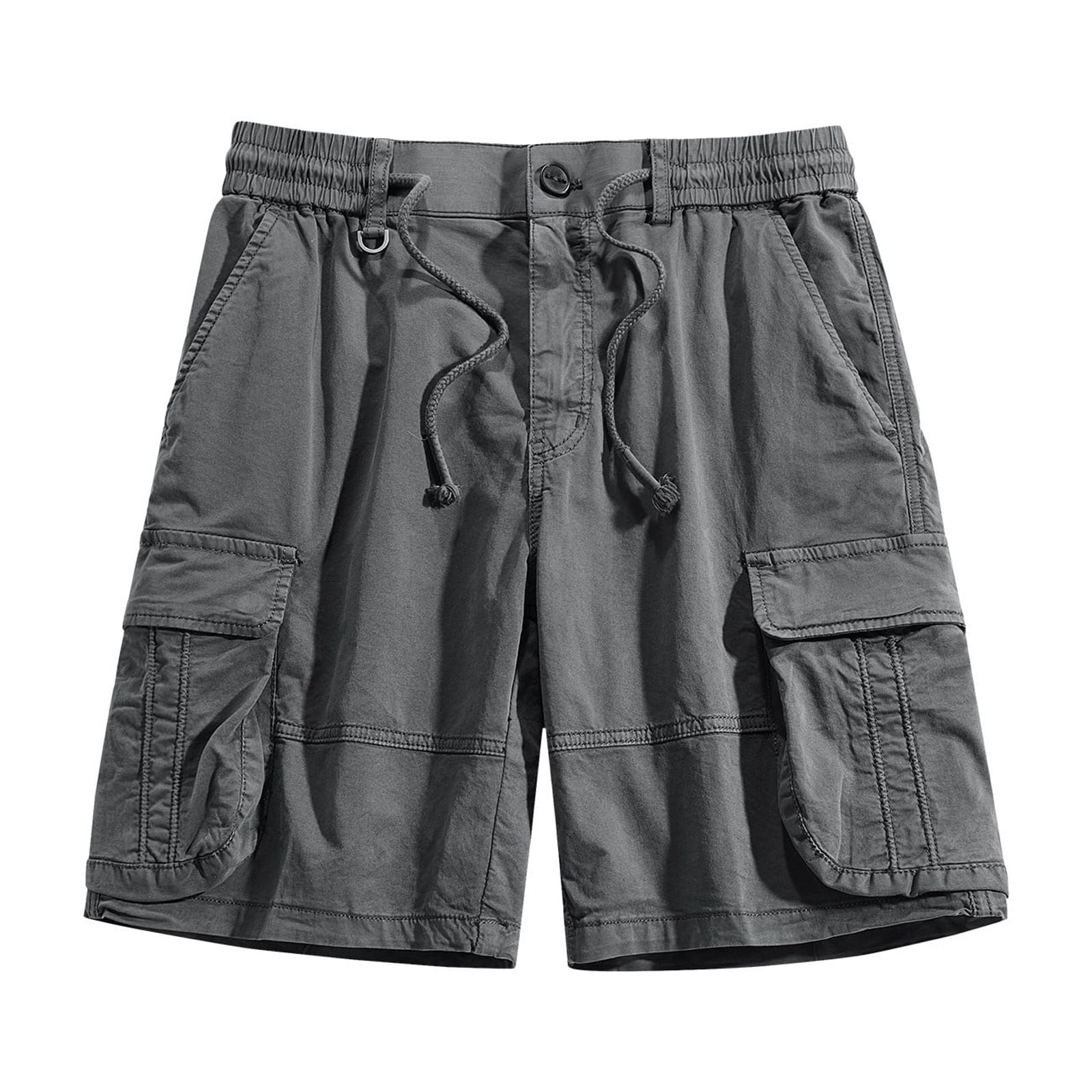 Birdeem Mens Sports Leisure Elastic Waist Multi-Pockets Relaxed Summer Shorts Pants
