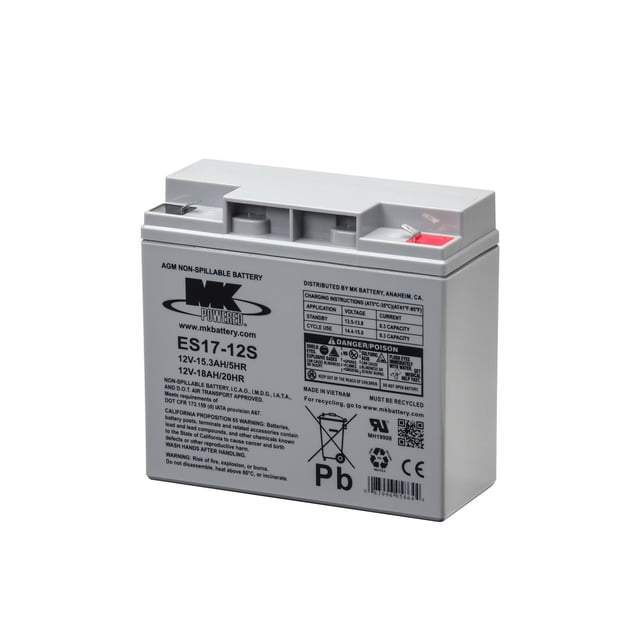 MK Battery ES17-12S Batterie au Plomb Scellée Rechargeable Sans Entretien avec Borne T2 Faston