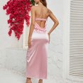 thumbnail image 4 of Gspmoly Robes pour Femmes, Mode Femmes Été Couleur Sans Manches Poitrine Enveloppée Taille Haute Élastique Dos Ouvert Robe de Soirée Aguichant Robes de Fête pour Femmes Offres des Fêtes, 4 of 6