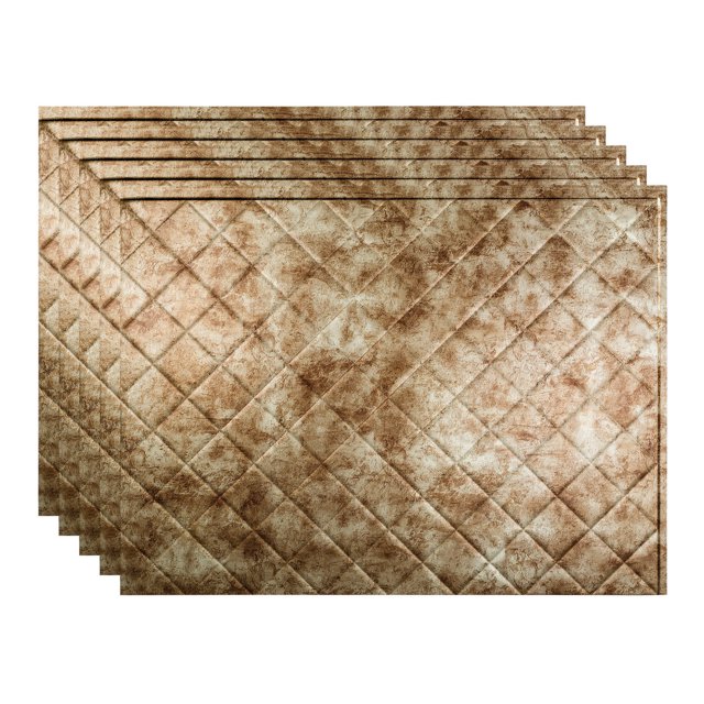 Fasade 18in x 24in Quilted Bermuda Bronze Backsplash Panel 5 Pack