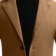 thumbnail image 4 of EGNMCR Jackets for Men Fall/winter New Style Plus Cotton Solid Color Woolen Lapel Men's Overcoat Jacket, 4 of 5