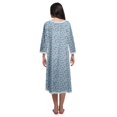thumbnail image 3 of Moomaya Robe de Nuit Imprimée Longueur Genou en Coton avec Bordure en Dentelle Manches 3/4 pour Femmes, 3 of 5