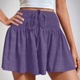 thumbnail image 2 of Summer Clearance 2025! Womens Plus Size Pants,Women's Summer Fashion Solid Color Drawstring Shorts, 2 of 5