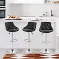 thumbnail image 2 of BestOffice Counter Height Bar Stools Set of 2, Swivel Adjustable PU Leather Bar Chairs with Back for Kitchen Island, Dining & Counter, Black, 2 of 9