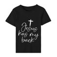 thumbnail image 4 of EGNMCR Easter Chemise Femme Chemises Imprimé de Pâques Lettrage de Pâques pour Femme Imprimé Col Rond Manches Courtes Haut Manches Courtes Col Rond/chemise T-Shirts pour Femmes, 4 of 5