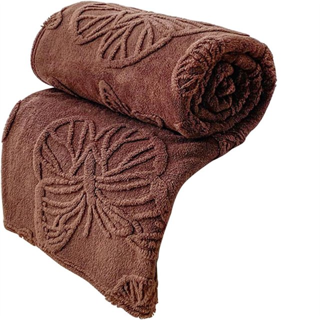 VogueV Reversible Fleece Throw Blanket - Soft Multi-Color Bed/Couch Cover Coffee
