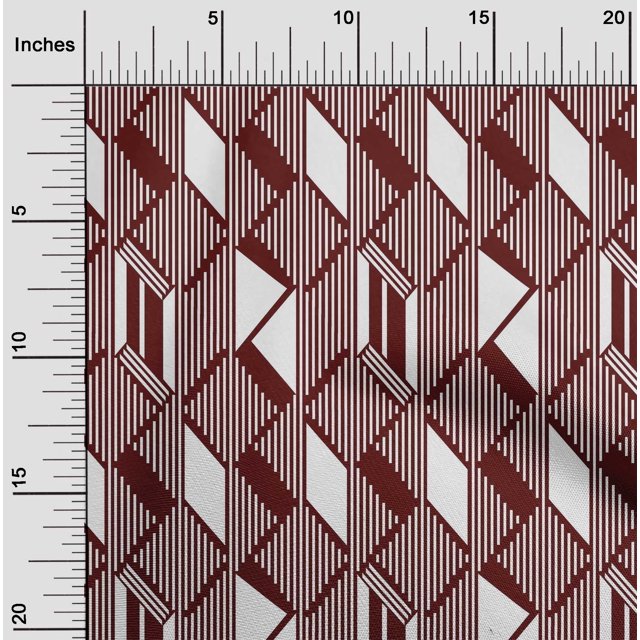 oneOone Cotton Poplin Fabric Parallelogram & Triangle Geometric Fabric Prints By Yard 42 Inch Wide