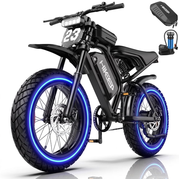 Vélo de Montagne Électrique pour Adultes, Pneu Grand 20 Pouces, Batterie 48V 17.5Ah, Moteur de Pointe 750 1500W, 32MPH, Vélo Électrique Tout-Terrain Certifié UL2849, Noir