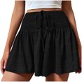 thumbnail image 2 of Shorts pour Femmes, Shorts d'Été pour Femmes à la Mode, Couleur Unie, à Cordon, 2 of 7